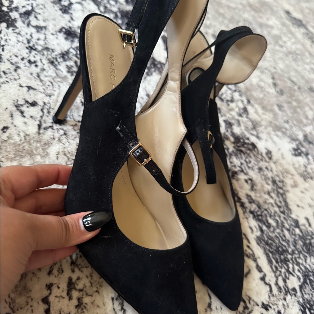 Marc Fisher Black Suede Heels